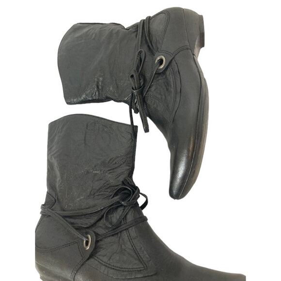 Vintage 80's Black Leather Boots - BOCAGE - Size 6 - Picture 7 of 11